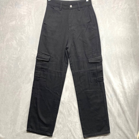 SHEIN Other - SHEIN Black Cargo Pants High Waisted Utility Pockets‎ Casual Style XS 2